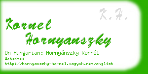 kornel hornyanszky business card