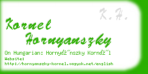 kornel hornyanszky business card